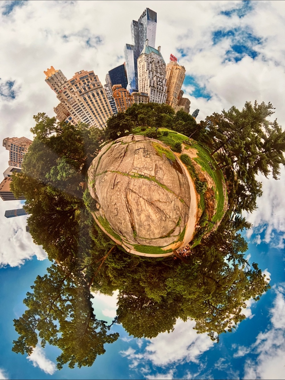 12”x12” New Tiny Planet Mounted photo Central Park South signed dated